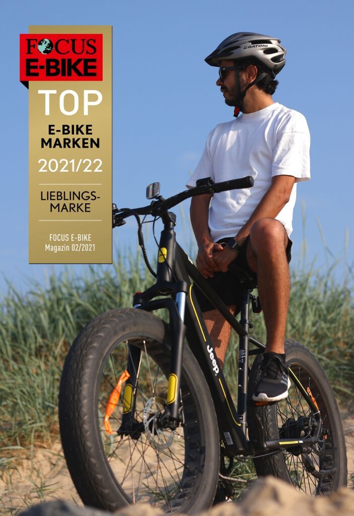 Jeep E-Bikes wurde vom Magazin FOCUS E-Bike als „Lieblingsmarke“ ausgezeichnet.