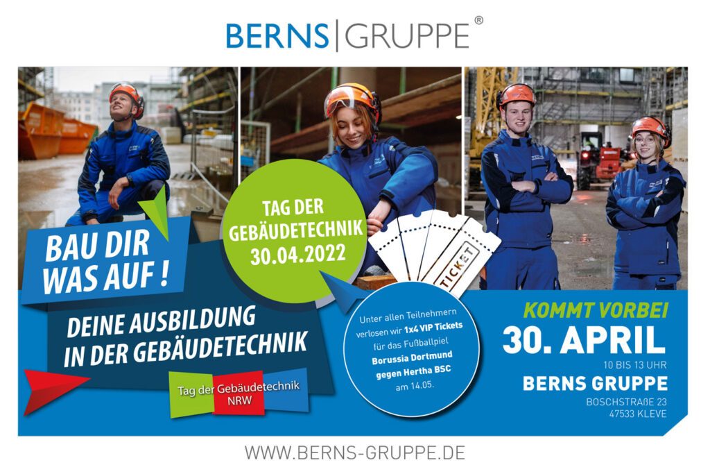 Die Zukunftsaussichten sind rosig. Die Berns Gruppe informiert am Tag der Gebäudetechnik über Berufsbilder und Möglichkeiten.