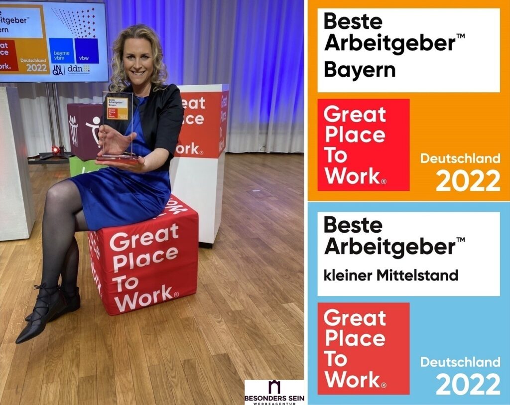 Geschäftsführerin Daniela Köhler von BESONDERS SEIN freut sich über die Great Place to Work®  Awards