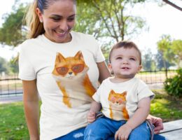 Foto: Familienlook Mutter-Kind-Shirts mit Fuchs Design von BLOOMINIC (Die Bildrechte liegen bei dem Verfasser der Mitteilung.)