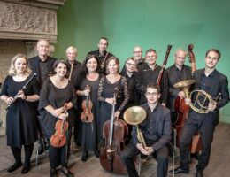 Die Musiker von caterva musica im Kaminzimmer im Schloss Horst (© caterva musica 2019/ Dominik Schneider)