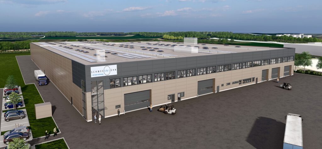 Ausblick auf die künftige Produktionshalle von Schmees & Lühn in Niederlangen: Hier werden die Fertigungskapazitäten konzentriert.