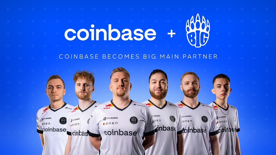 Das CS:GO Team von BIG in den neuen Trikots mit Coinbase als Hauptpartner (Bildquelle: Coinbase)