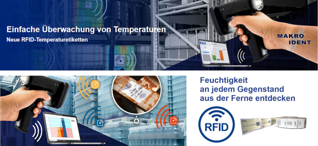 RFID-Etiketten mit Temperatur- oder Feuchtigkeits-Sensor