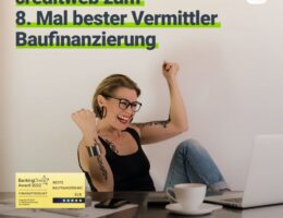 creditweb zum 8. Mal bester Vermittler Baufinanzierung (© creditweb.de)