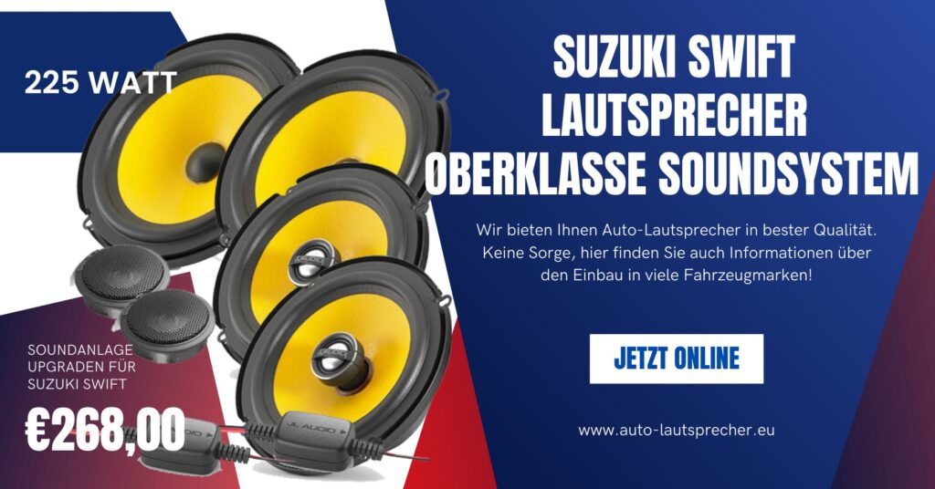 Suzuki Swift Lautsprecher Oberklasse Soundsystem 225 Watt (Die Bildrechte liegen bei dem Verfasser der Mitteilung.)