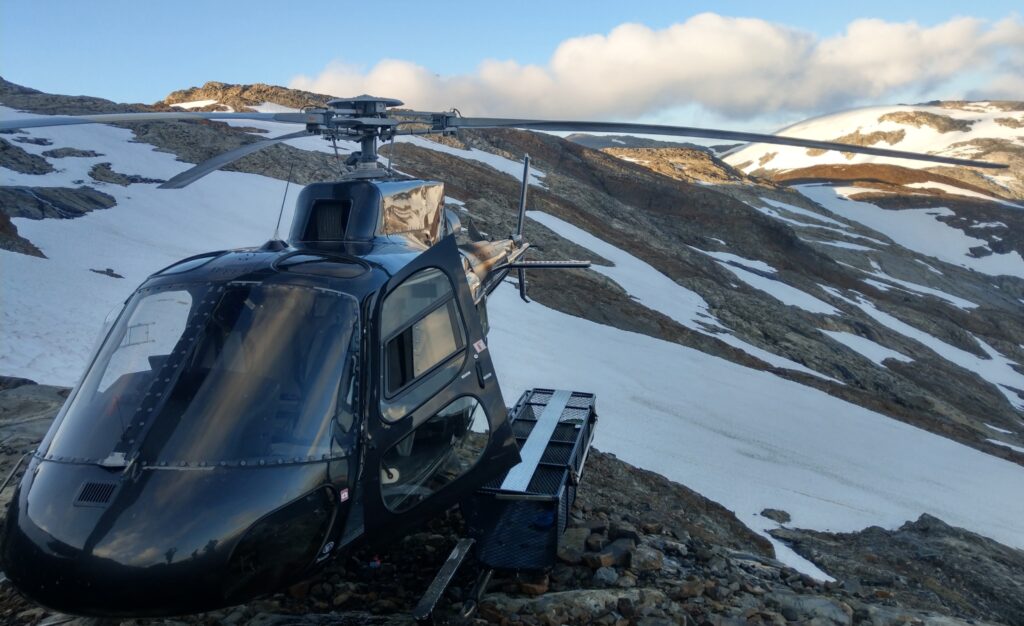 Helikopter auf dem Golddigger-Projekt; Foto: Goliath Resources