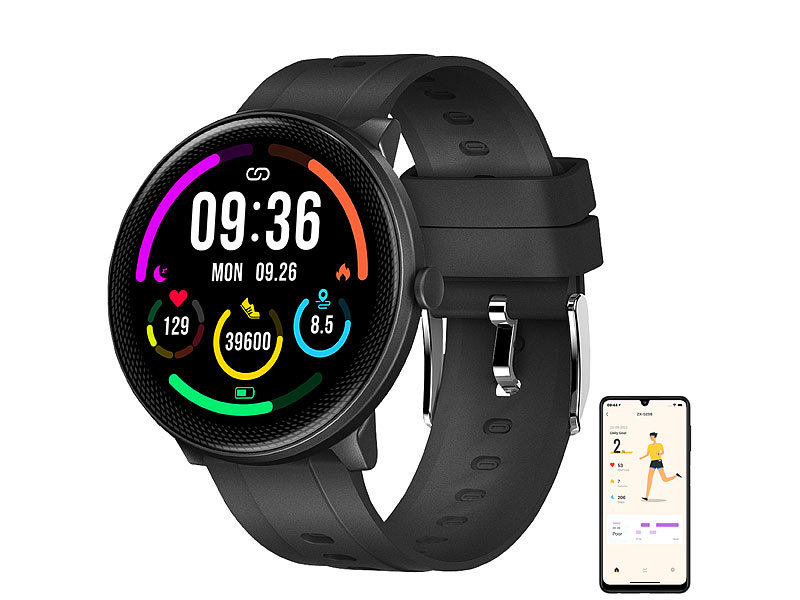 newgen medicals ELESION-kompatible Fitness-Smartwatch SW-460
