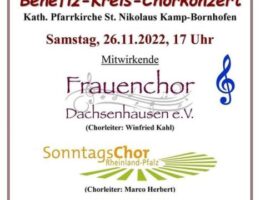 Gemeinsames Chorkonzert von SonntagsChor Rheinland-Pfalz und Frauenchor Dachsenhausen. (Die Bildrechte liegen bei dem Verfasser der Mitteilung.)