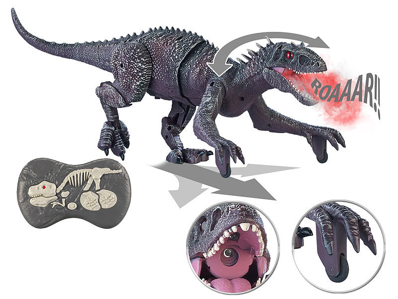 Playtastic Ferngesteuerter XL-Dinosaurier mit Sound & Sprühnebel