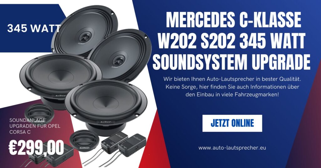 Mercedes C-Klasse W202 S202 345 Watt Soundsystem Upgrade (Die Bildrechte liegen bei dem Verfasser der Mitteilung.)