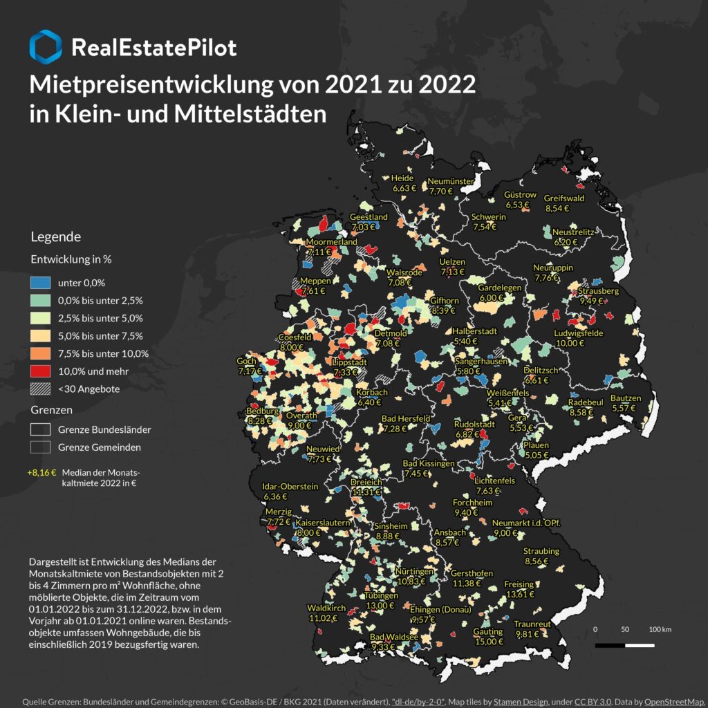 karte-mietpreisentwicklung-deutschland (Die Bildrechte liegen bei dem Verfasser der Mitteilung.)