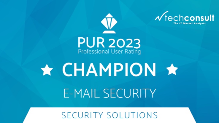 NoSpamProxy wird erneut Champion im Professional User Rating für Security Solutions 2023 (Die Bildrechte liegen bei dem Verfasser der Mitteilung.)
