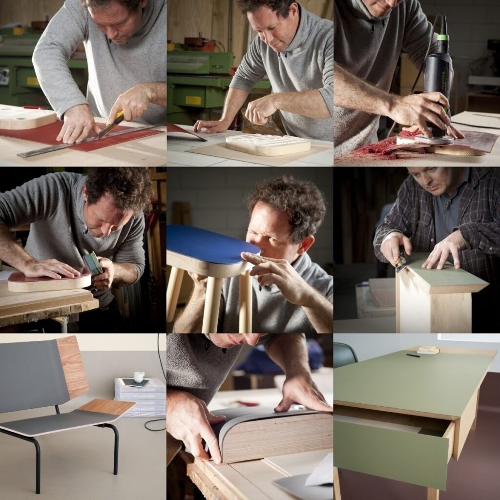 Forbo Furniture Möbel-Linoleum wurde für Oberflächen auf Tischen und anderen Möbeln entwickelt (Bildquelle: @forbo)