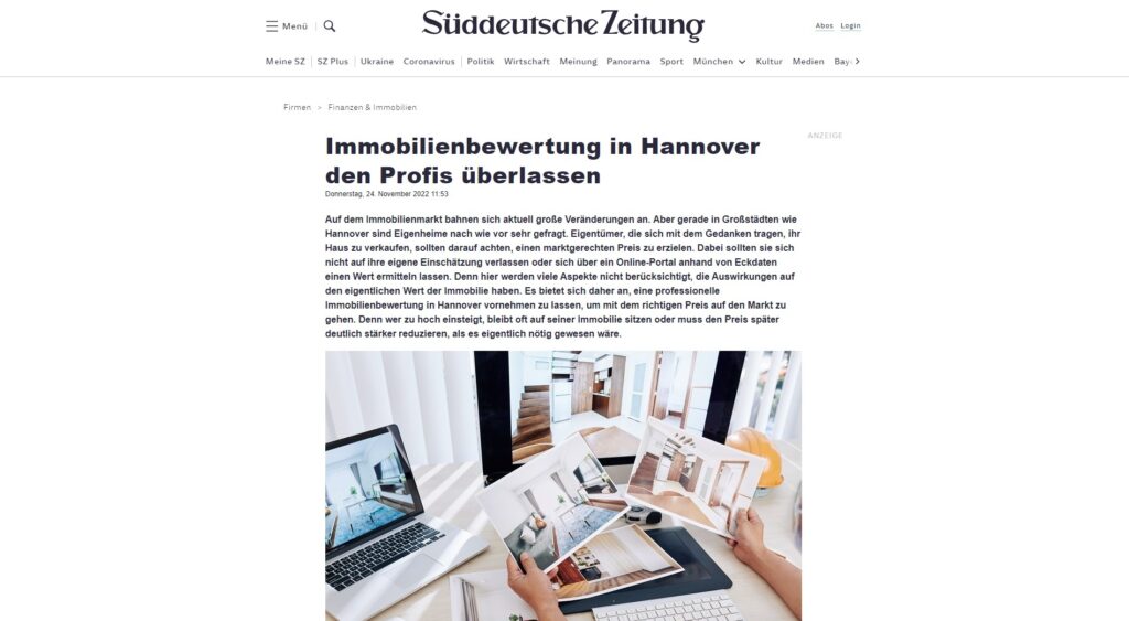 Süddeutsche Zeitung Immobilienbewertung