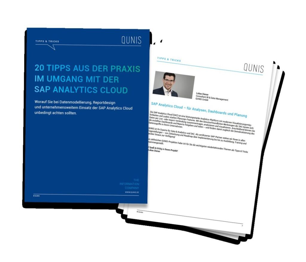 QUNIS Checkliste "20 Tipps aus der Praxis im Umgang mit der SAP Analytics Cloud" (© QUNIS GmbH)