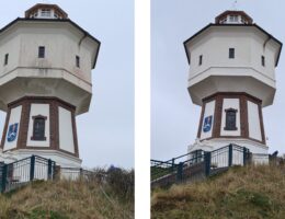 Bielefelder Spezialfirma reinigt den Wasserturm auf Langeoog