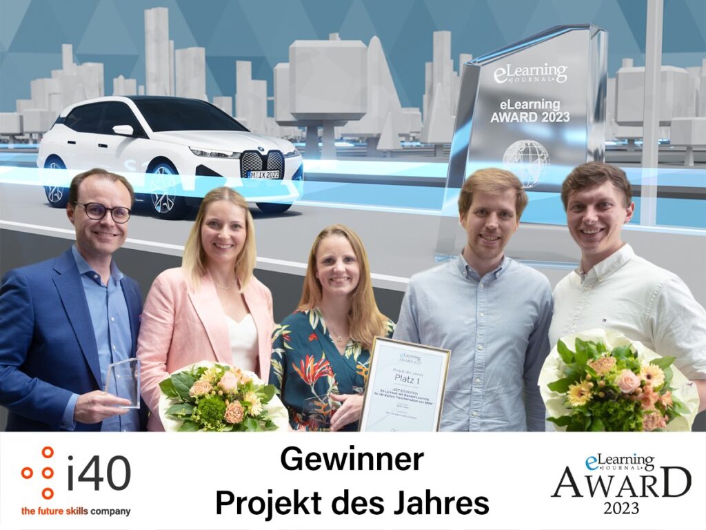 i40 erhält zusammen mit BMW Group den 1. Platz beim eLearning Award Projekt des Jahres 2023  (© Bildquelle: www.i40.de)