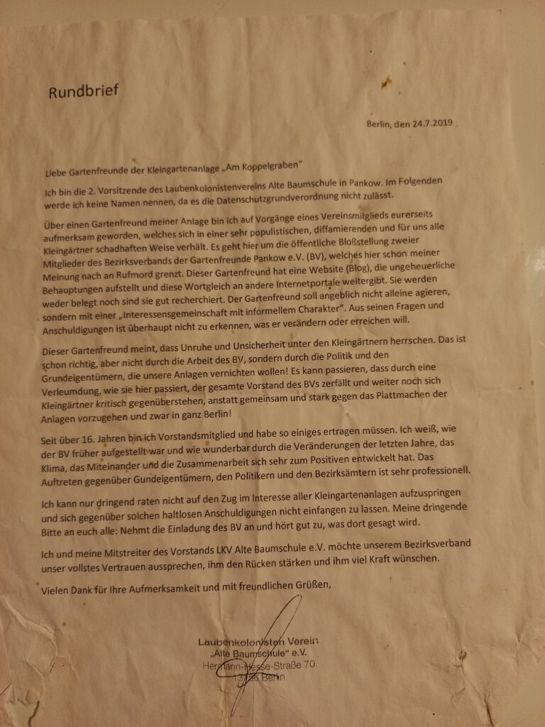 Offener Brief von Helga Günther /  Marmorstein und Eisen bricht