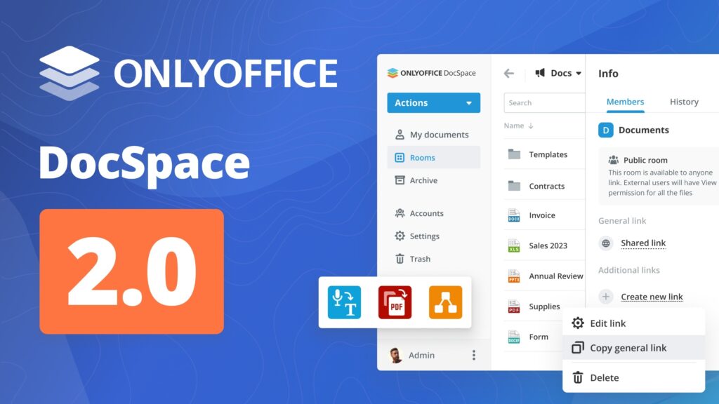 ONLYOFFICE DocSpace 2.0 bietet einen neuen Raumtyp