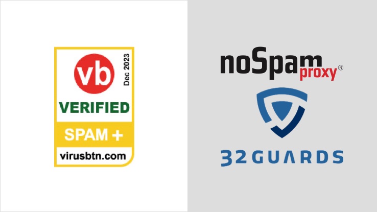 NoSpamProxy mit 32Guards kann im Virus Bulletin erneut überzeugen und erhält VBSpam+ Award. (Die Bildrechte liegen bei dem Verfasser der Mitteilung.)