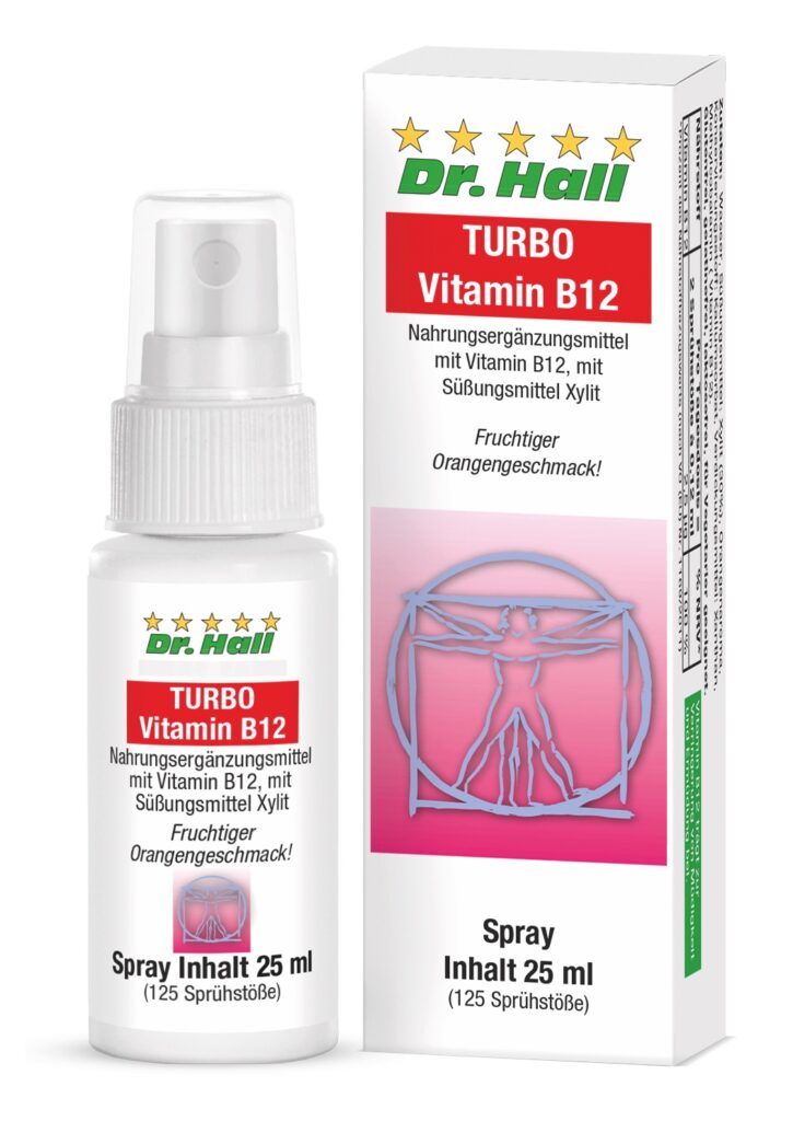 TURBO Vitamin B12 Spray - nützlich und wohlschmeckend einfach in den Mund sprühen. (Die Bildrechte liegen bei dem Verfasser der Mitteilung.)