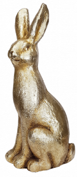 Osterdeko - ein großer Hase (42 cm) in der Farbe Gold. Ein Blickfang für  Ihr Osterfest.