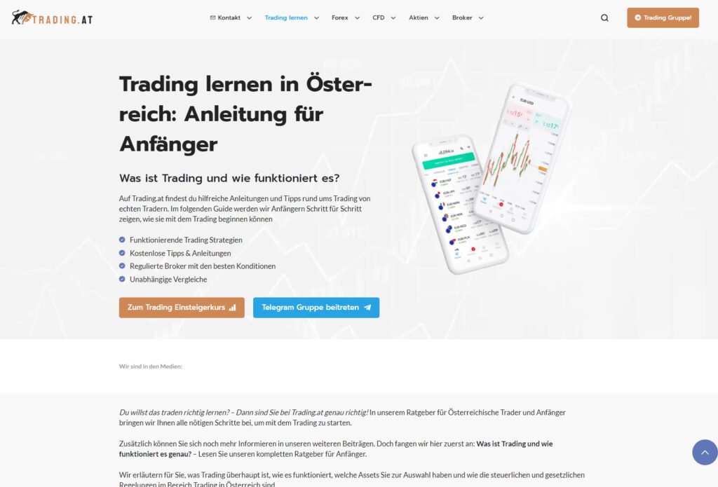 Trading.at - Das neue Portal für Traders aus Österreich bietet Strategien