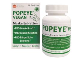 Popeye Vegan: Ausgewählte Nährstoffkombination zur Unterstützung der Muskulatur (Bildquelle: Madaus & Lauscher GmbH)