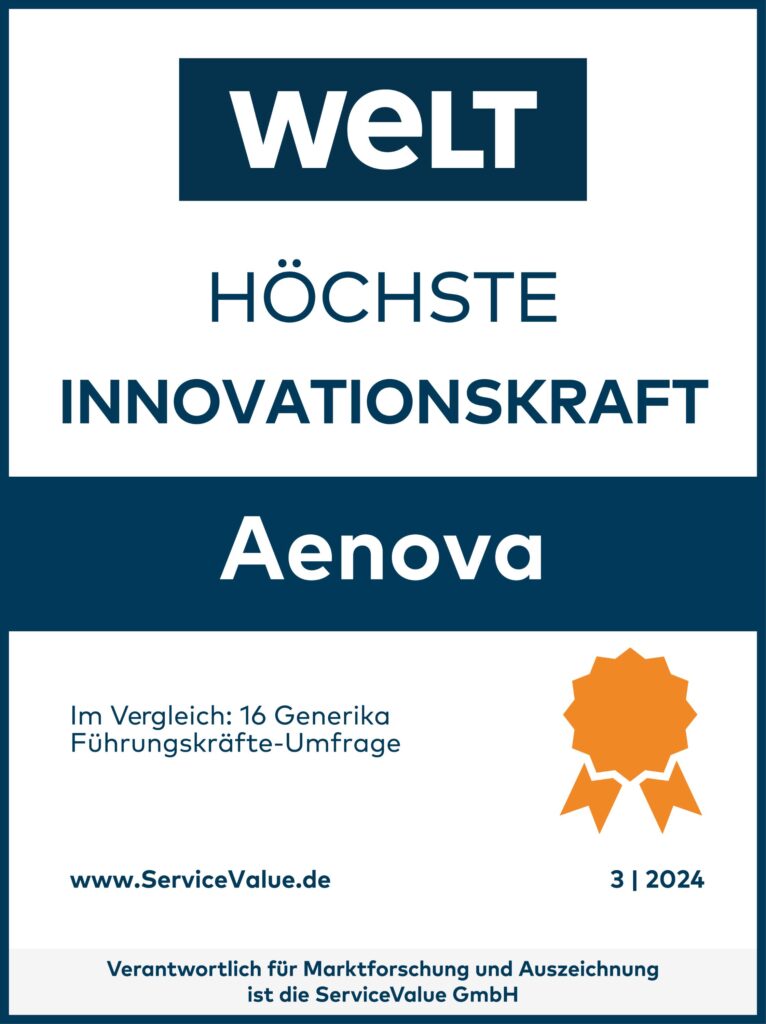Unter deutschen Pharma-/Generika-Unternehmen ist Aenova auf Platz 1 (Grafik: ServiceValue) (Die Bildrechte liegen bei dem Verfasser der Mitteilung.)