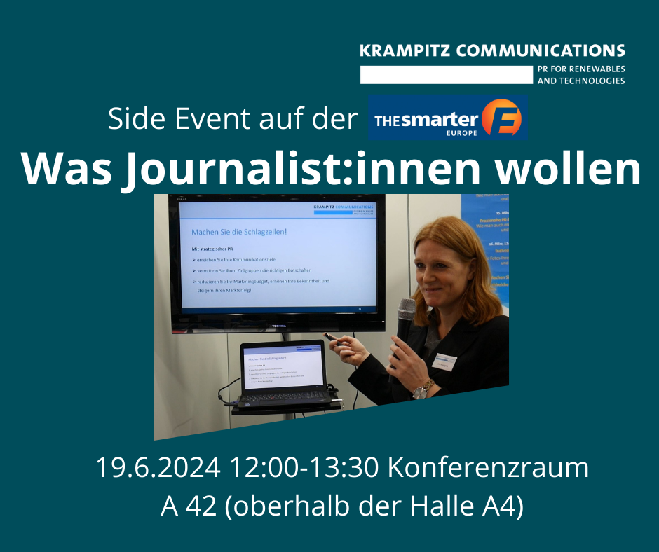 Was Journalist:innen wollen: Das Side Event von Krampitz Communications auf der The smarter E Europe