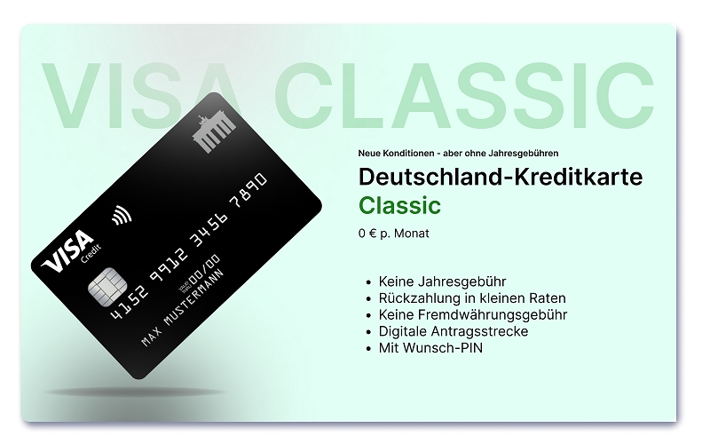 Neue Konditionen: Aber Deutschland-Kreditkarte Classic bleibt weiterhin ohne Jahresgebühr (Die Bildrechte liegen bei dem Verfasser der Mitteilung.)