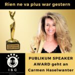 Publikum Speaker Award geht an Carmen Cornelia Haselwanter (Die Bildrechte liegen bei dem Verfasser der Mitteilung.)
