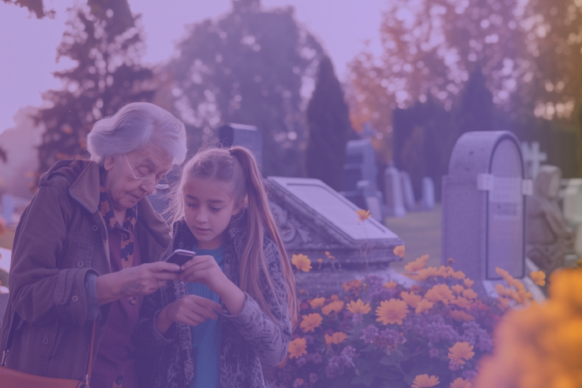 Dein-Nachklang verbindet Generationen: Mit QR-Codes auf Grabsteinen gemeinsam trauern (Die Bildrechte liegen bei dem Verfasser der Mitteilung.)