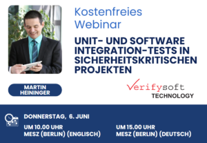 Kostenfreies Webinar: Unit- und Software Integration-Tests in sicherheitskritischen Projekten