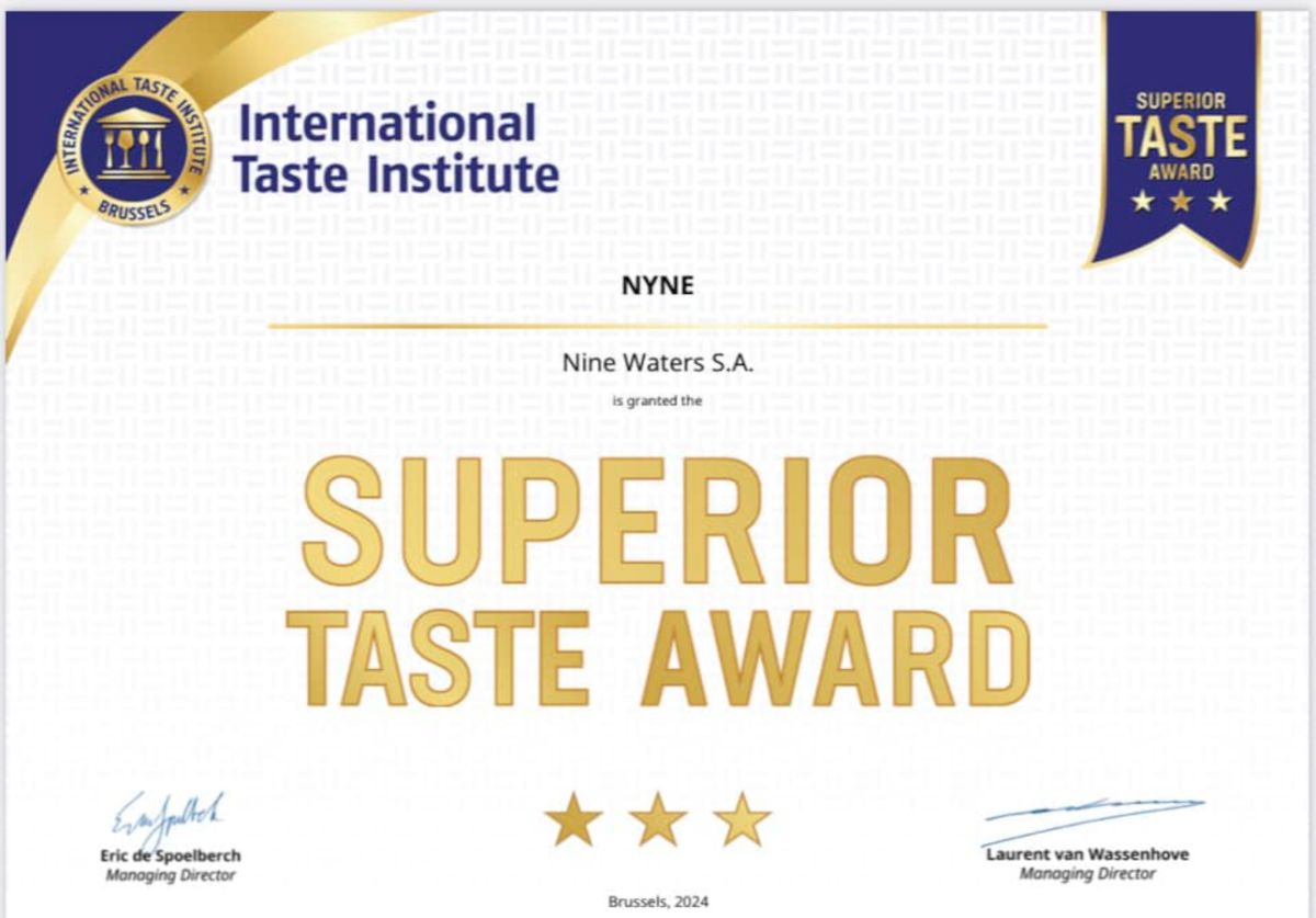 Nyne Water gewinnt Taste Award (© Hydro Invest S.A.)